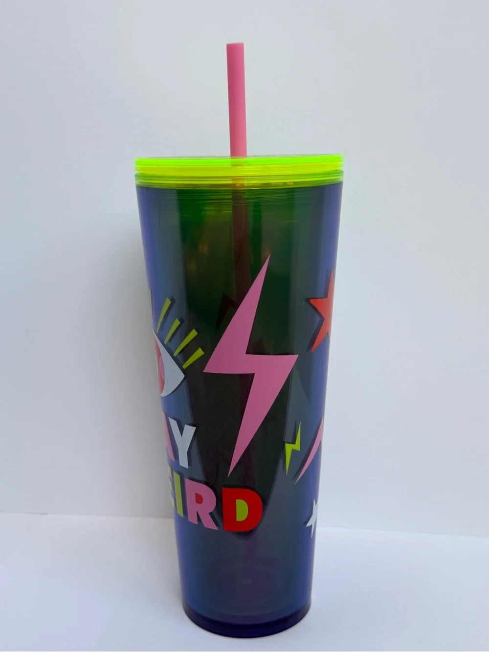 Starbucks Stay Weird Neon Tumbler Cup - Pink & Lime